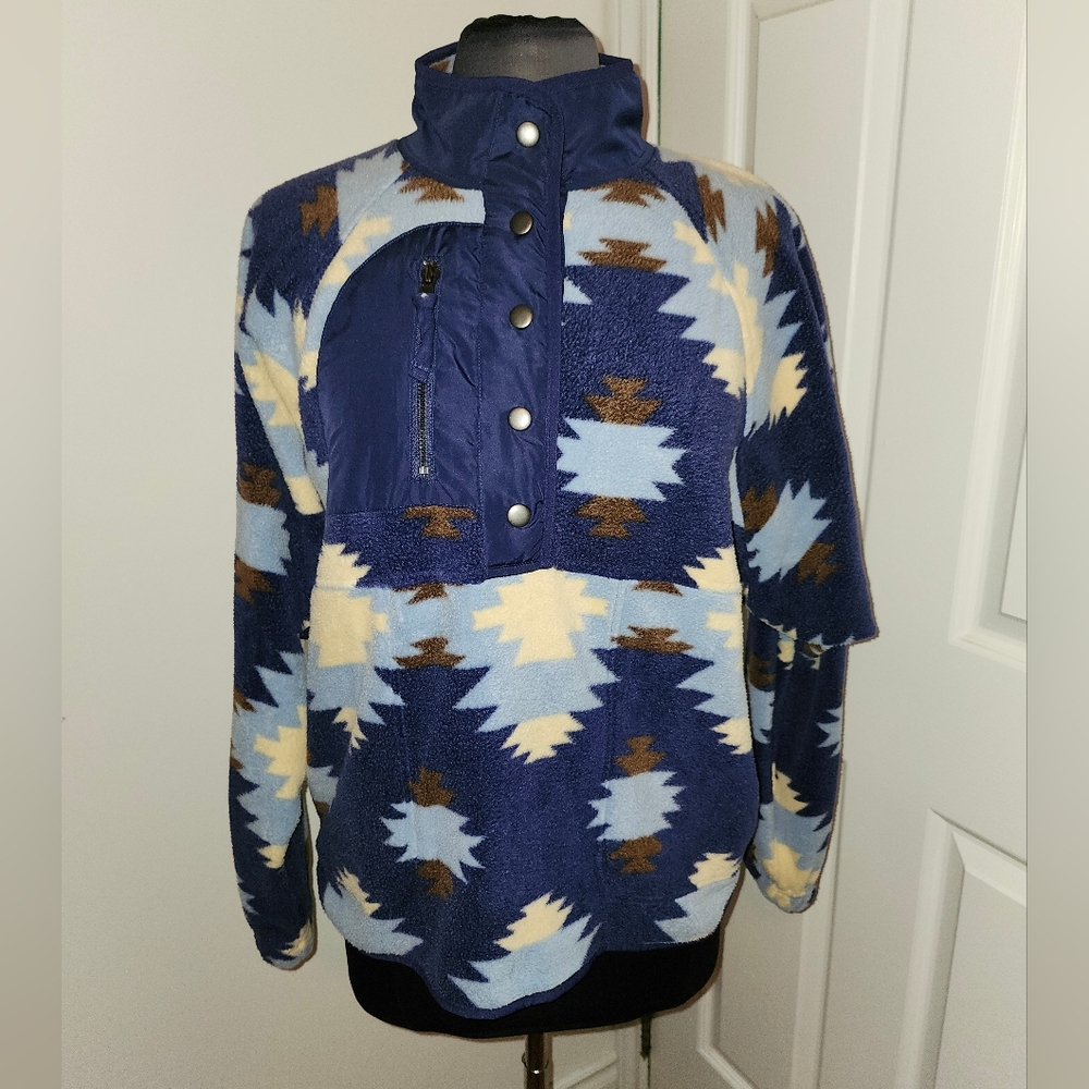 Aztec Fleece Sweater,  Size L